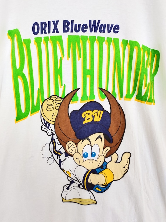 Vintage 90s Orix Blue Wave Baseball T-shirt - Japan Made Size M - Etsy