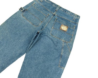 Baggy Jeans Karl Kani Carpenter Denim Wide Loose Y2k Streetwear Jnco Vintage 90s Karl Kani Jeans Made In Usa Hip Hop Fubu Southpole Waist 38