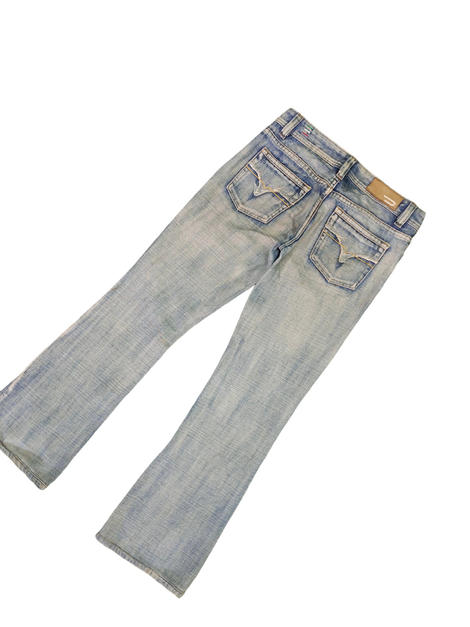 Jean évasé diesel vintage : taille basse, denim délavé (W30)