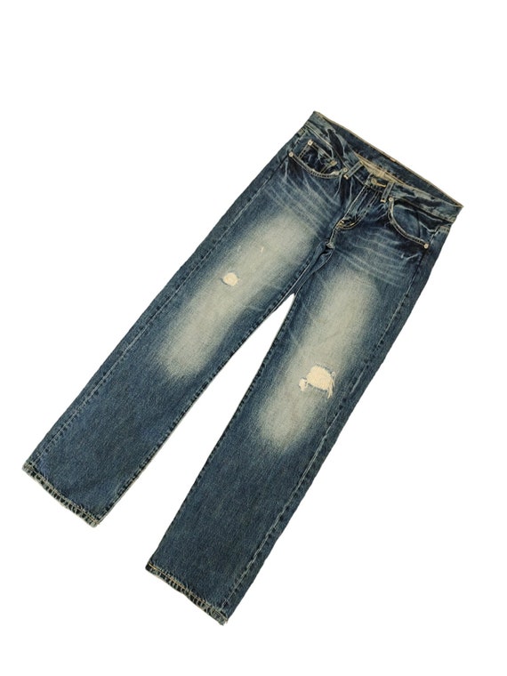 希少！LOLITA × 奈良美智 コラボデニムパンツ Y2K アート 刺繍 W32x31