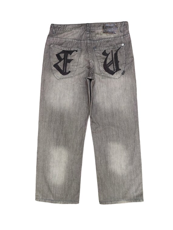 W36x30.5 Vintage Baggy Jeans Ecko Unltd Embroidered Wide Leg W36x30.5 Vintage Baggy Jeans Ecko Unltd Embroidered Wide Leg
