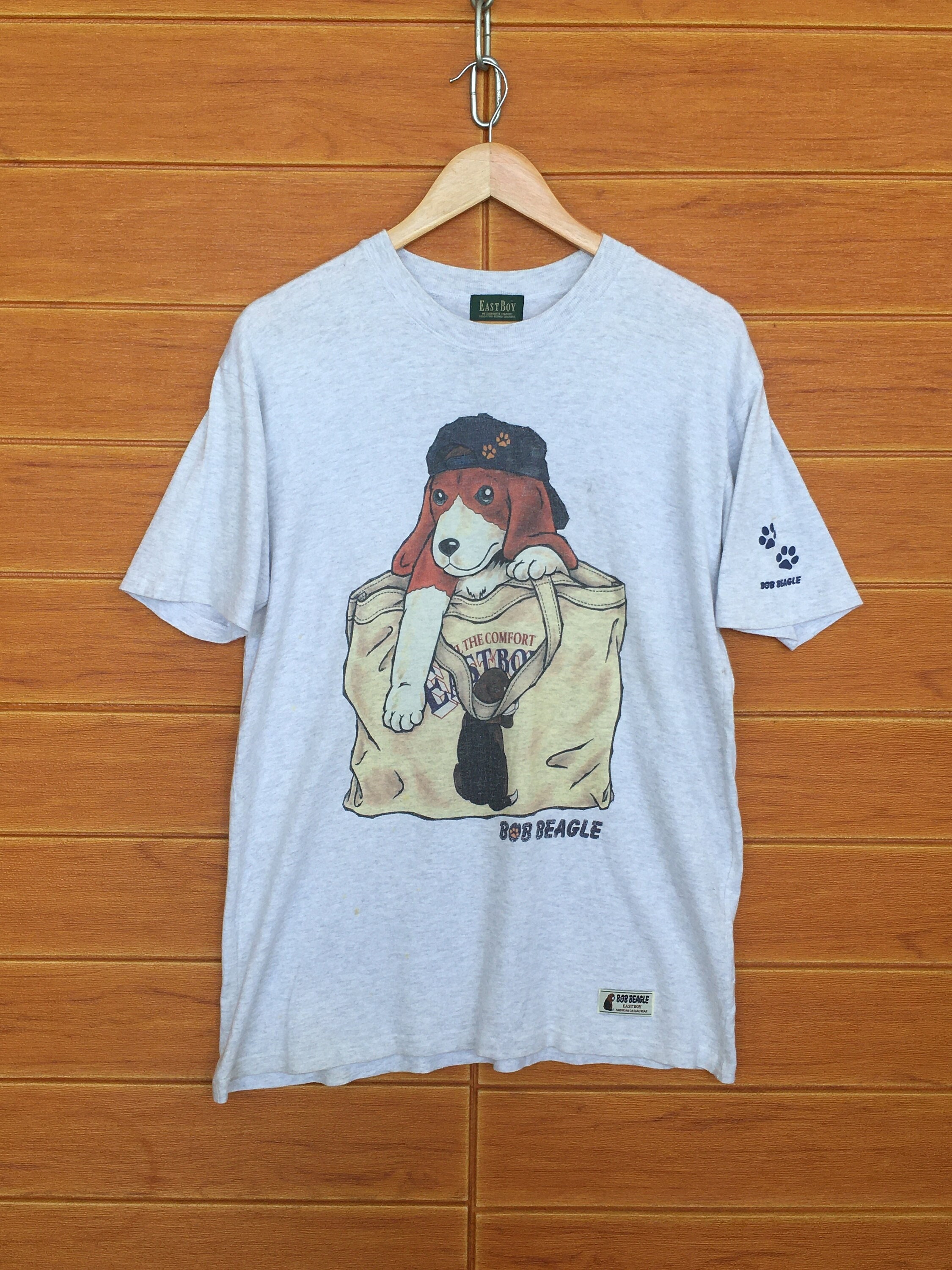 ヴィンテージ90年代イーストボーイ ボブ・ビーグルプリントTシャツ 