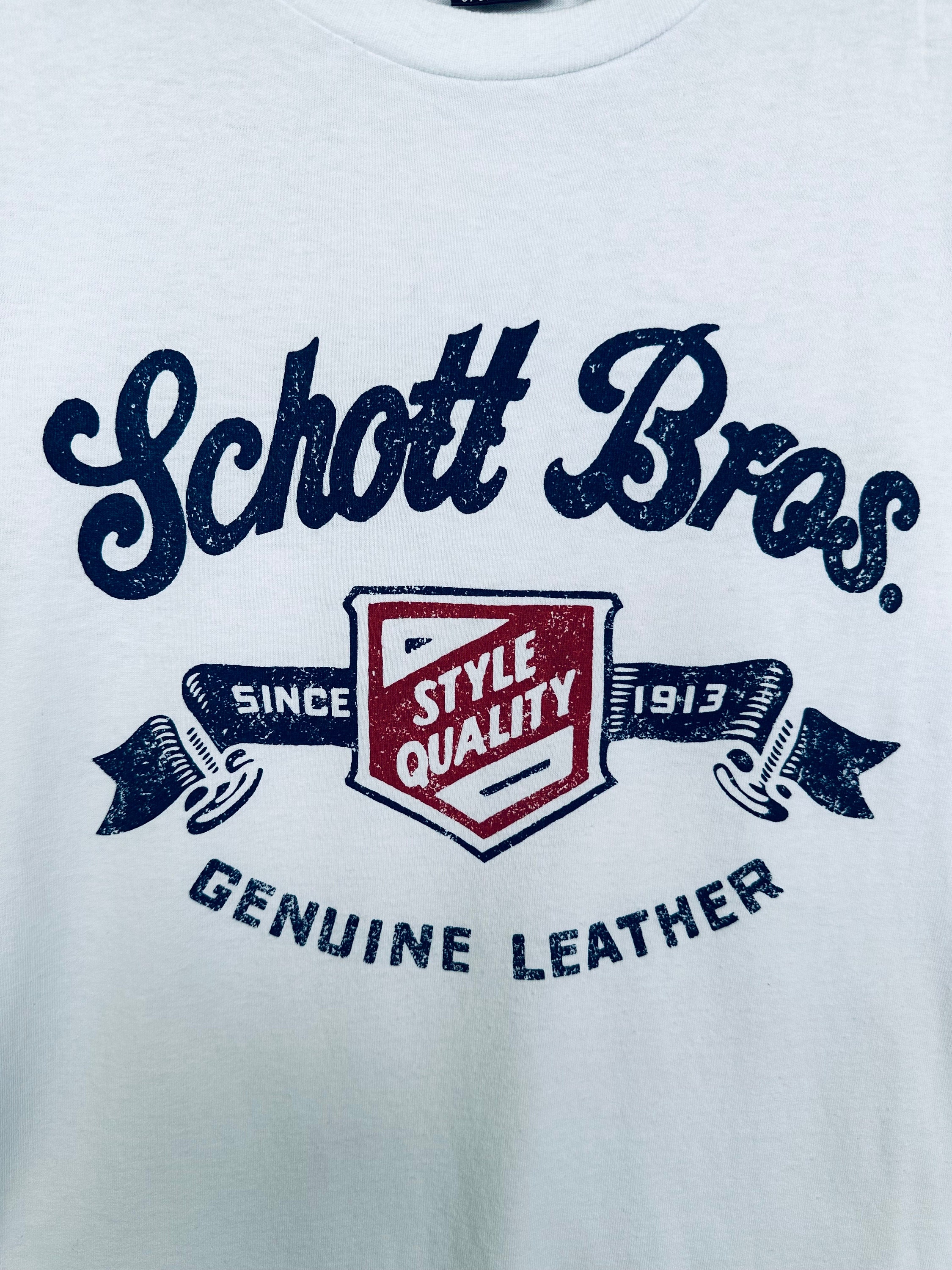 Vintage 90s Schott N.Y.C T-shirt / Schott Bross Genuine Leather
