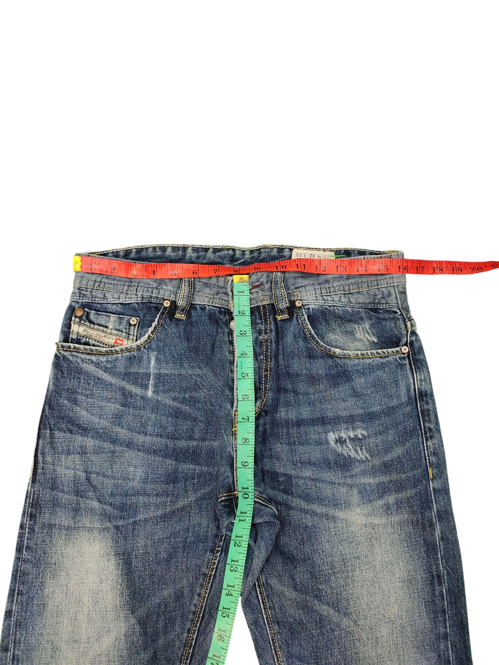 Vintage Diesel Faded Denim Jeans: Y2K Clawmark Distress, Made in