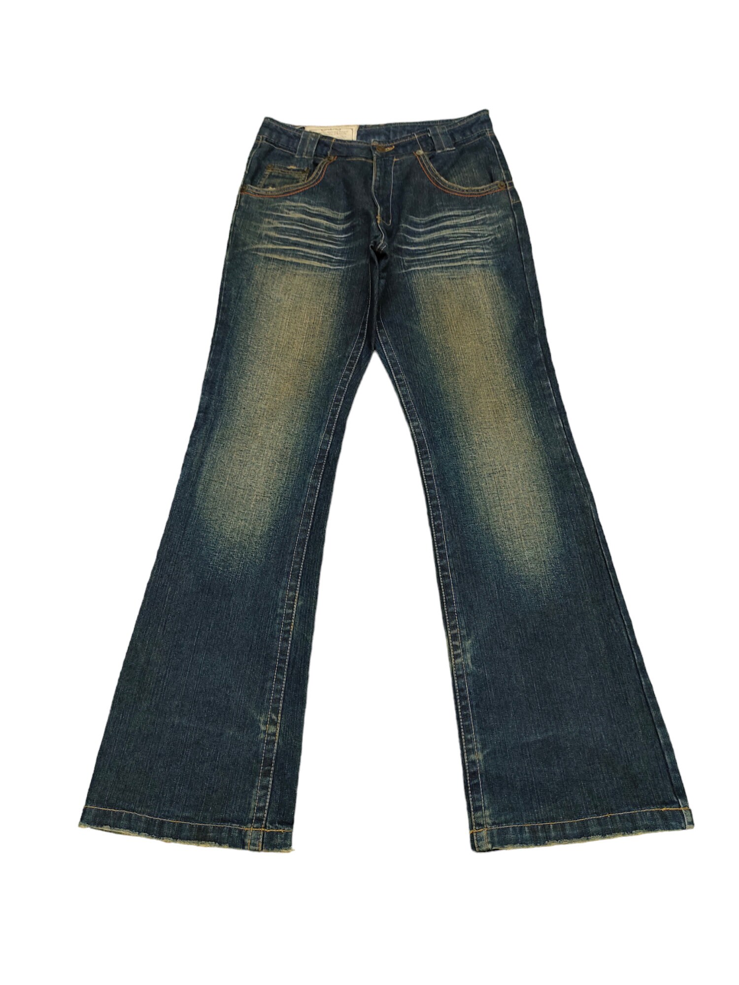 W30x32.5 Flare Jeans Allout Clawmark Faded Denim Bootcut