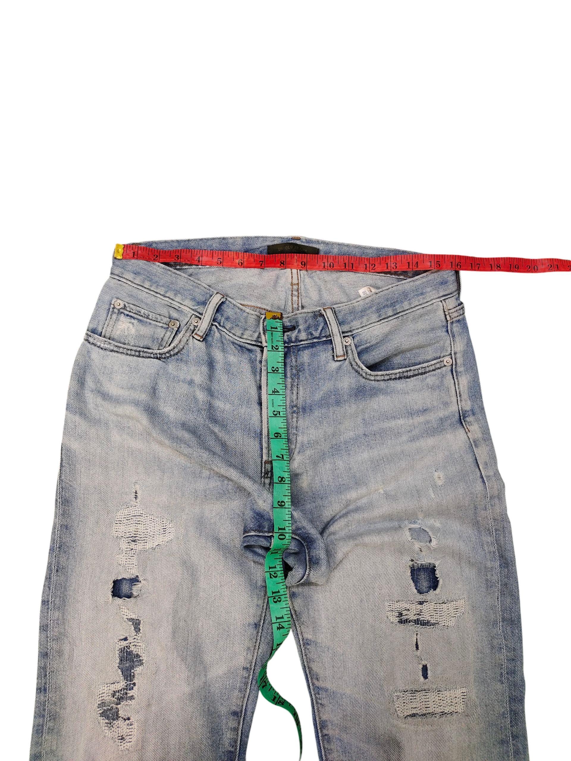 Vintage Y2K Uniqlo Faded Denim Jeans, Distressed, Waist 32 - Etsy