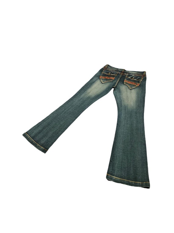 Calça Jeans Flare BCBG W32: Jeans Desbotado Y2K Bootcut