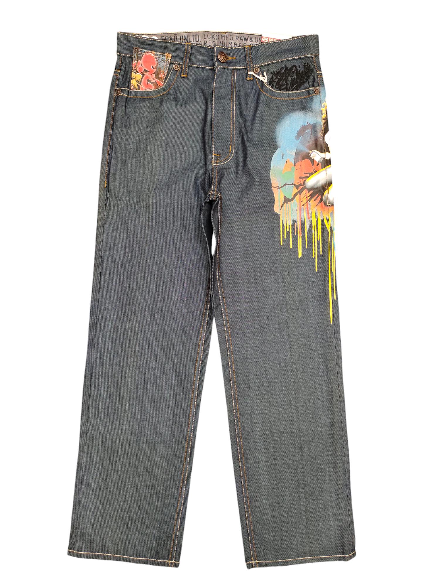 激レア ecko unltd w36 grafittiデニム Vintage Ecko Unltd Graffiti Print Baggy Jeans (w30x32) - Etsy
