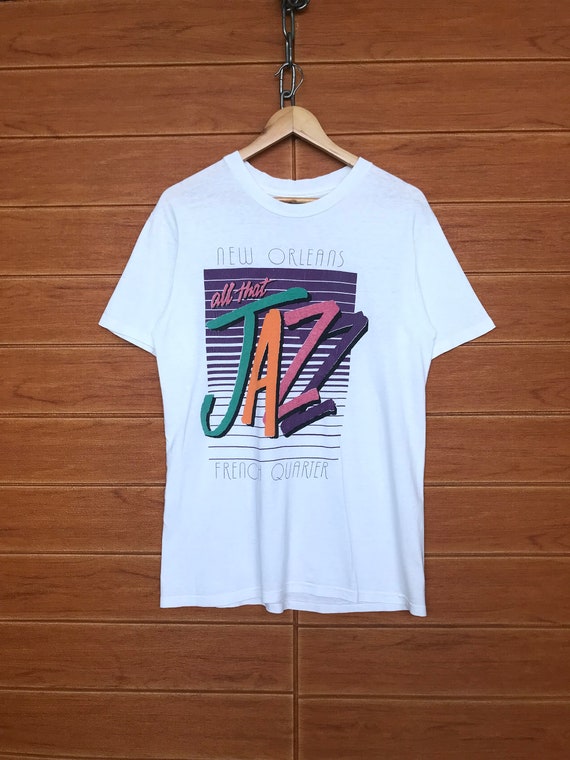 Vintage 90s NEW ORLEANS JAZZ French Quarter Graphic Art T-shirt 