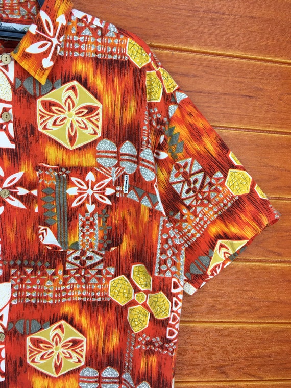 Vintage 90s ONEILL Geometry Abstract Hawaiian Shi… - image 5