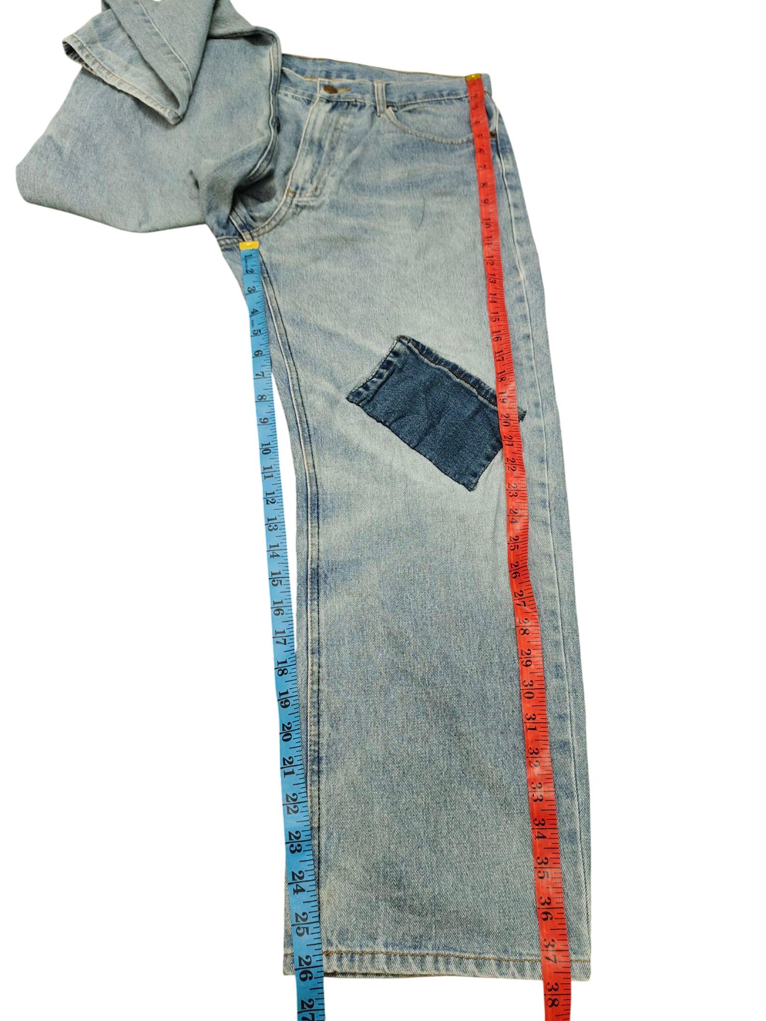 Oh Seven Clawmark Patchwork Denim Jeans, Faded Wash (waist 32) - Etsy