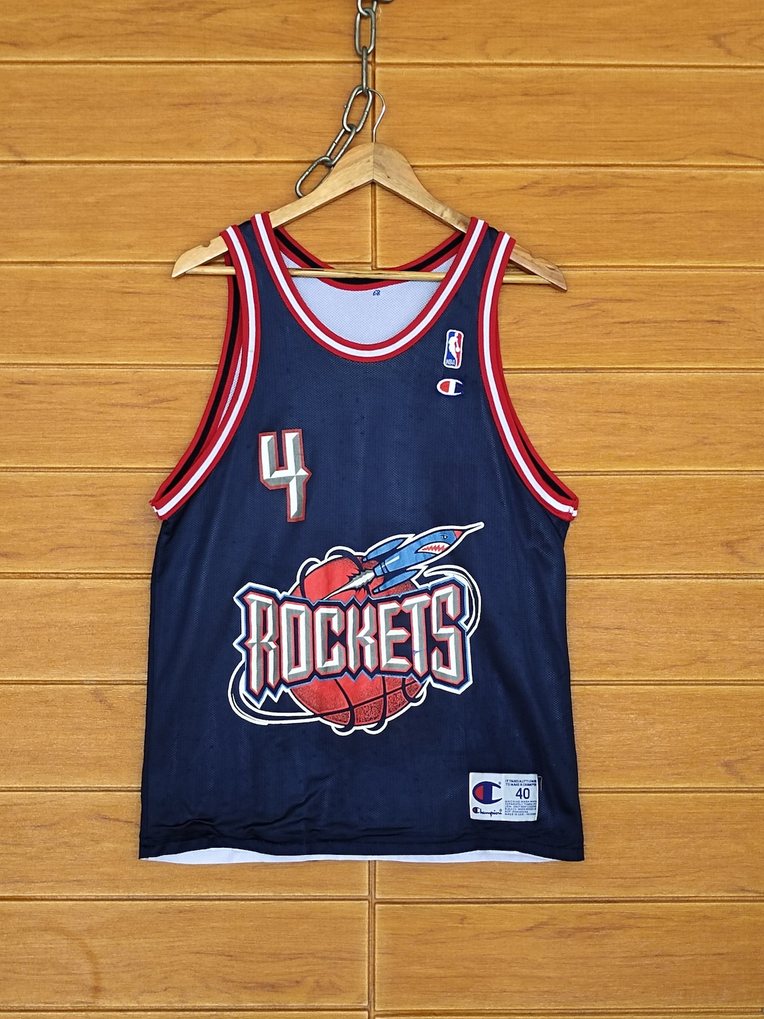 Charles Barkley Houston Rockets 1997 NBA Away Authentic Champion Jersey on  Carousell