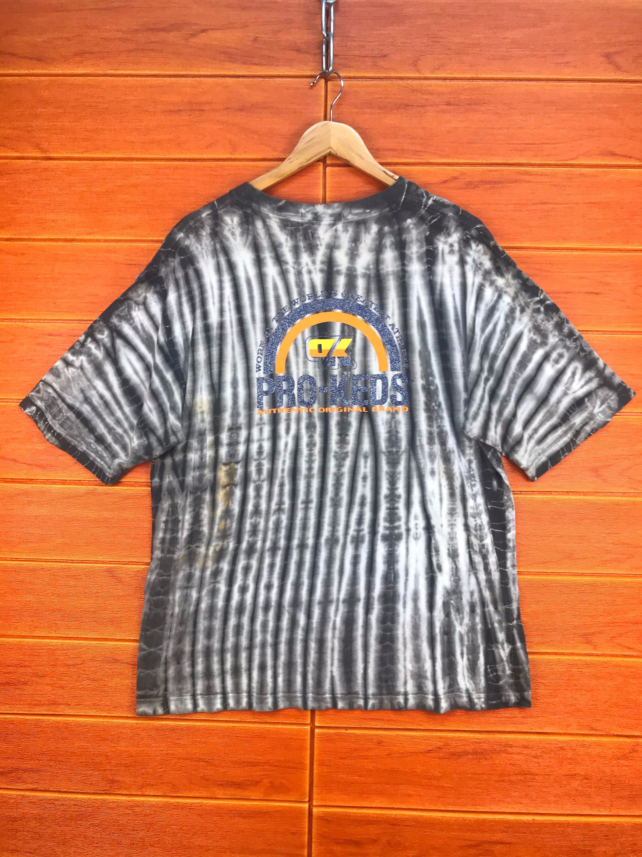 [ KEDS] ★STRIPED T-SHIRT Vintage 90s PRO-KEDS Striped Tie Dye T-shirt / Size L - Etsy