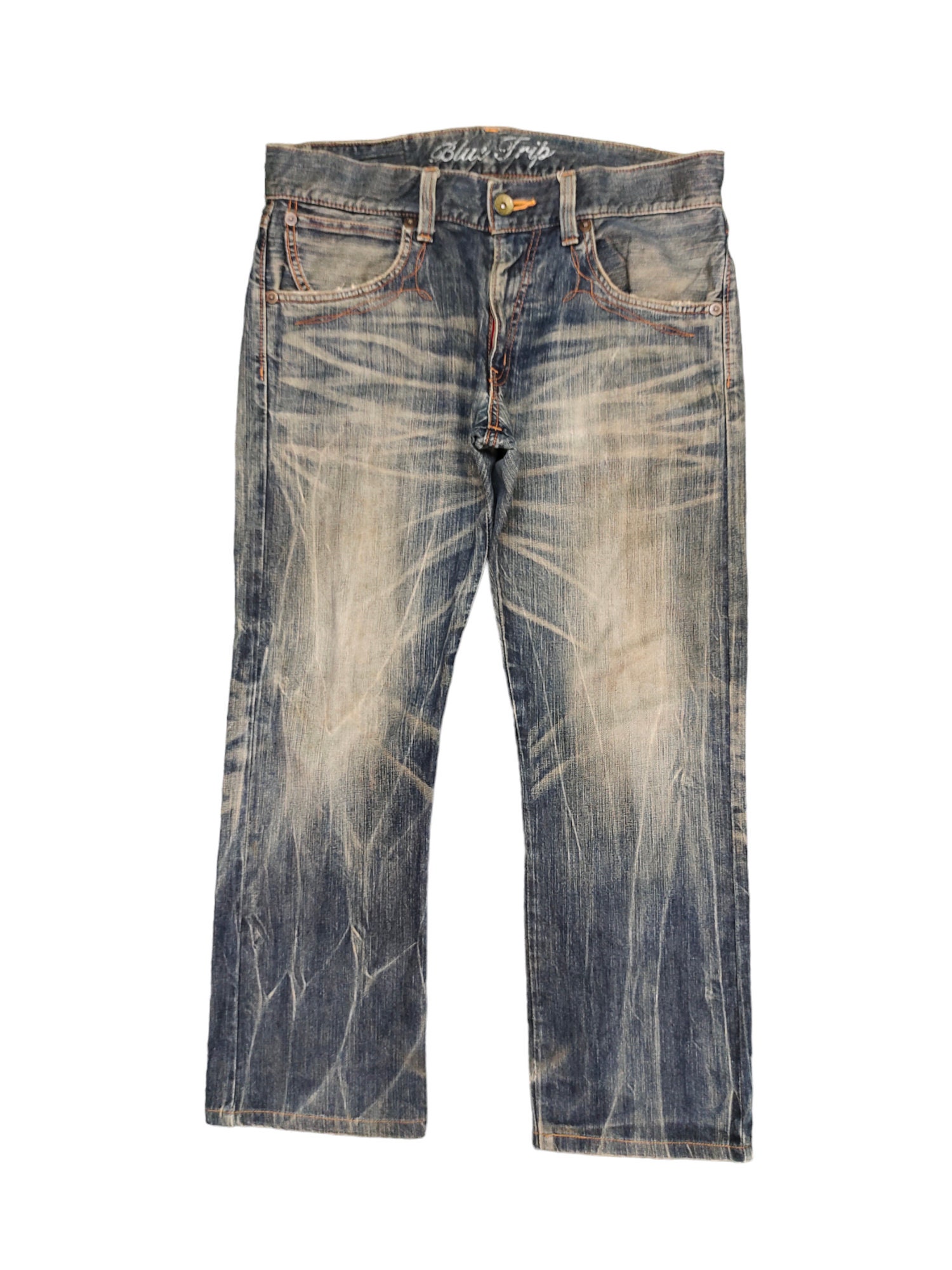 W34x27.5 Vintage Edwin 503 Blue Trip Denim Jeans Undercover W34x27.5 Vintage Edwin 503 Blue Trip Denim Jeans Undercover