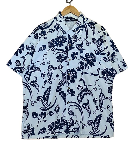Vintage 90s Hawaiian Polo Ralph Lauren Blaire Shirt / Psychedelic 