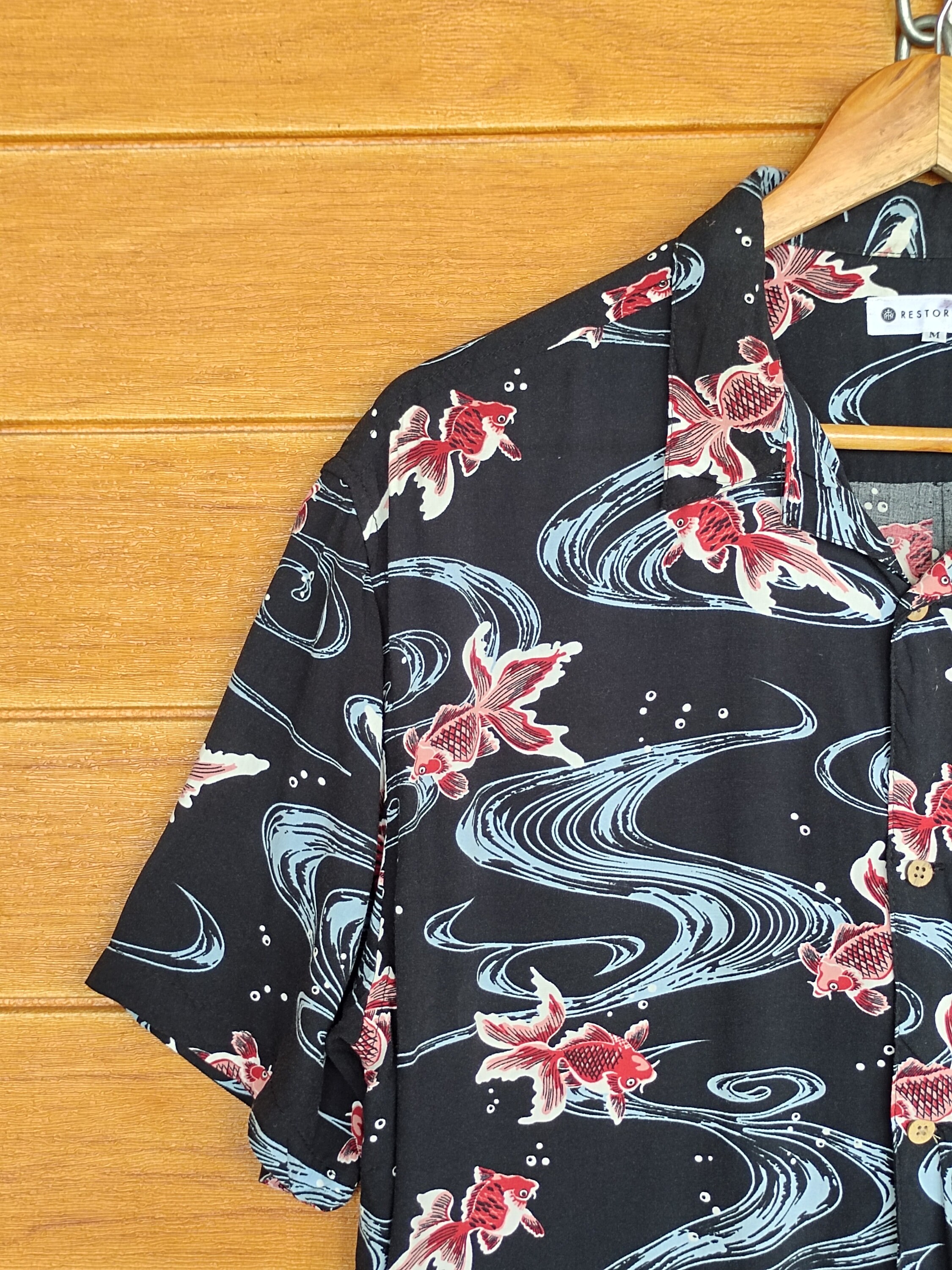 Vintage Japanese Goldfish Rayon Shirt: Aloha Rockabilly Style 