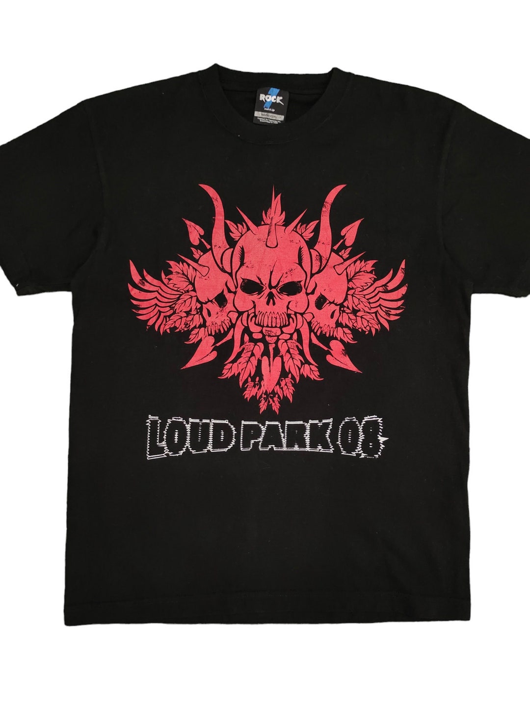 Vintage Loud Park 08 Metal Festival T-shirt - Skull Graphic, Size