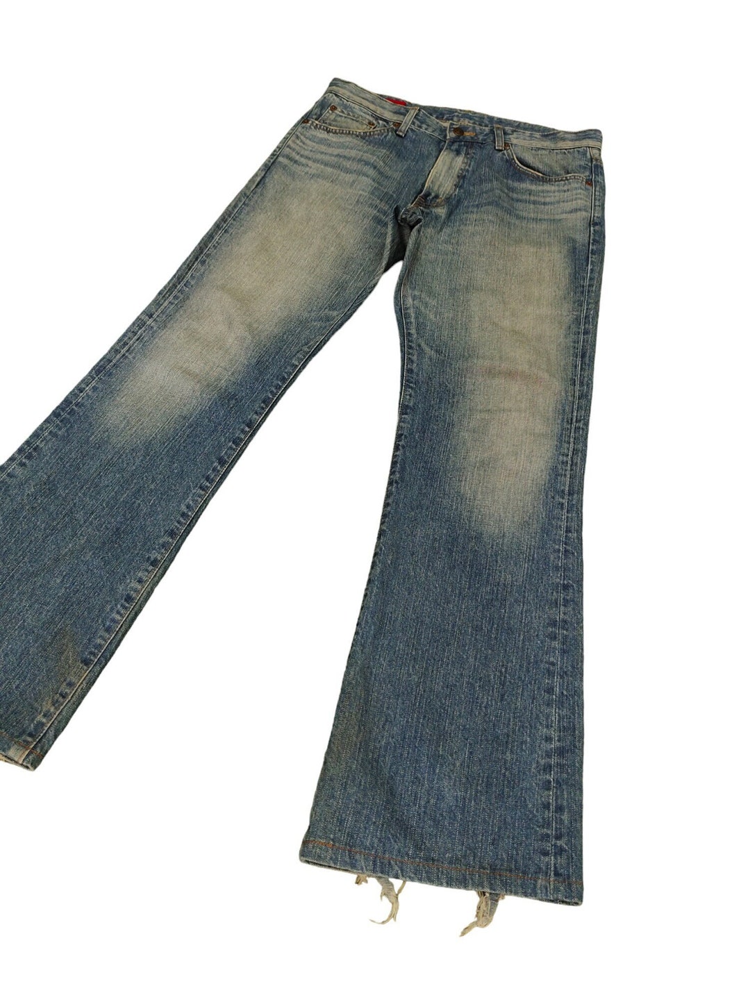 Vintage Edwin Flare Jeans 33x29.5: Faded Denim Bootcut - Etsy