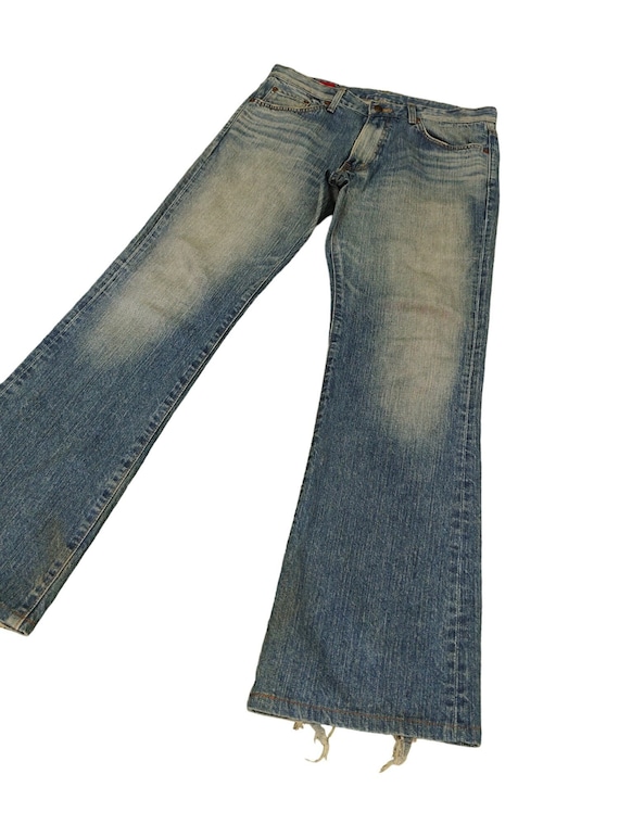 Vintage Edwin Flare Jeans 33x29.5: Faded Denim Bootcut - Etsy