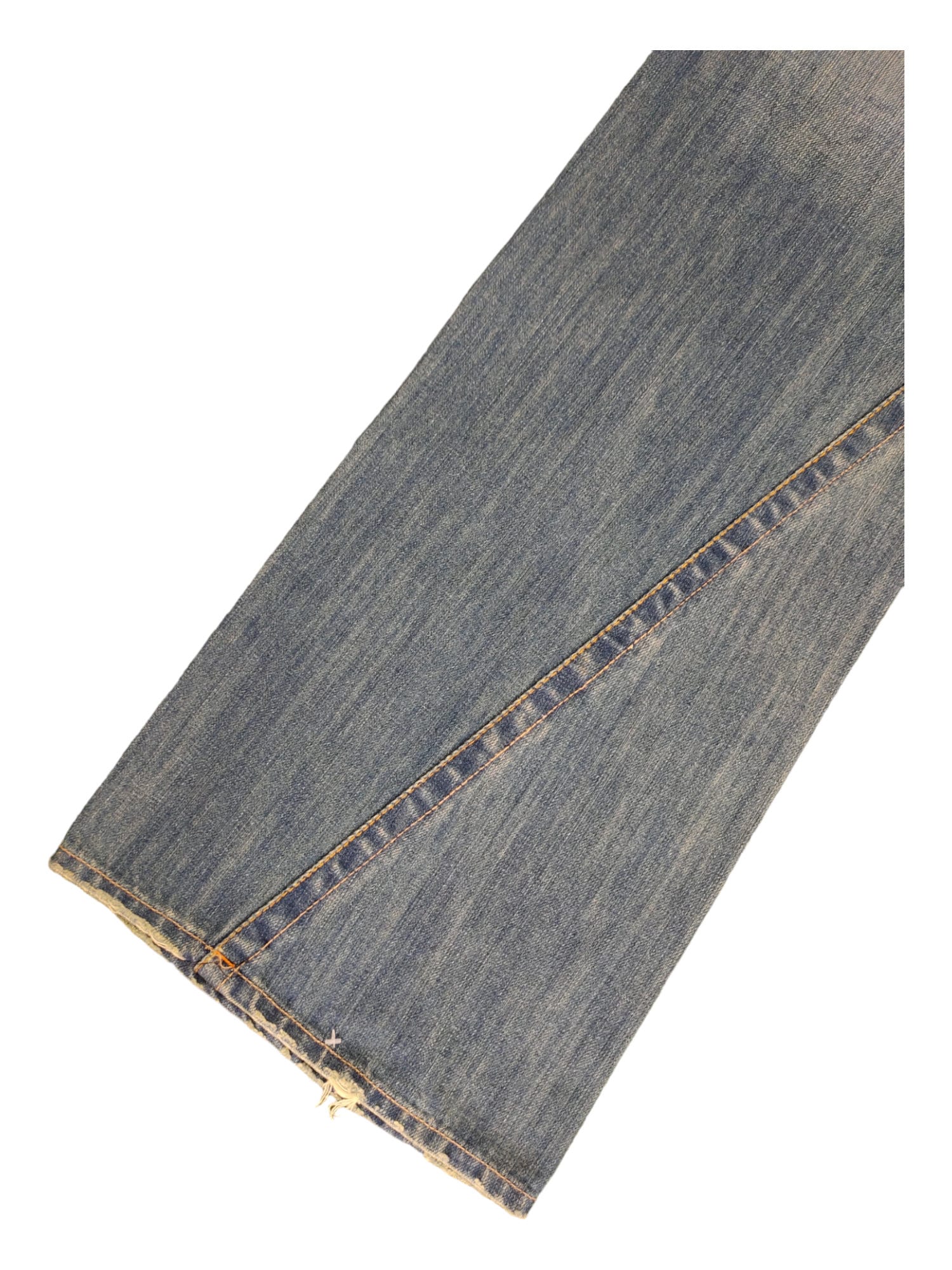 True Religion Flare Jeans: Vintage Y2K Baggy Denim With Leather 