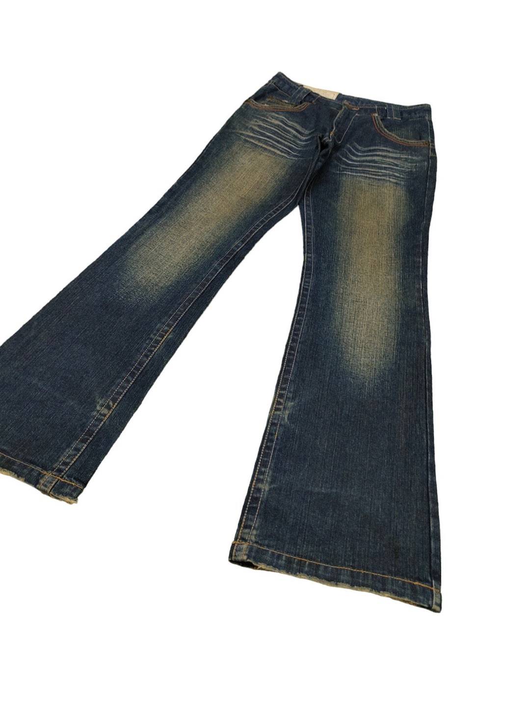 Vintage Faded Denim Flare Jeans - Allout Clawmark Bootcut (w30x32