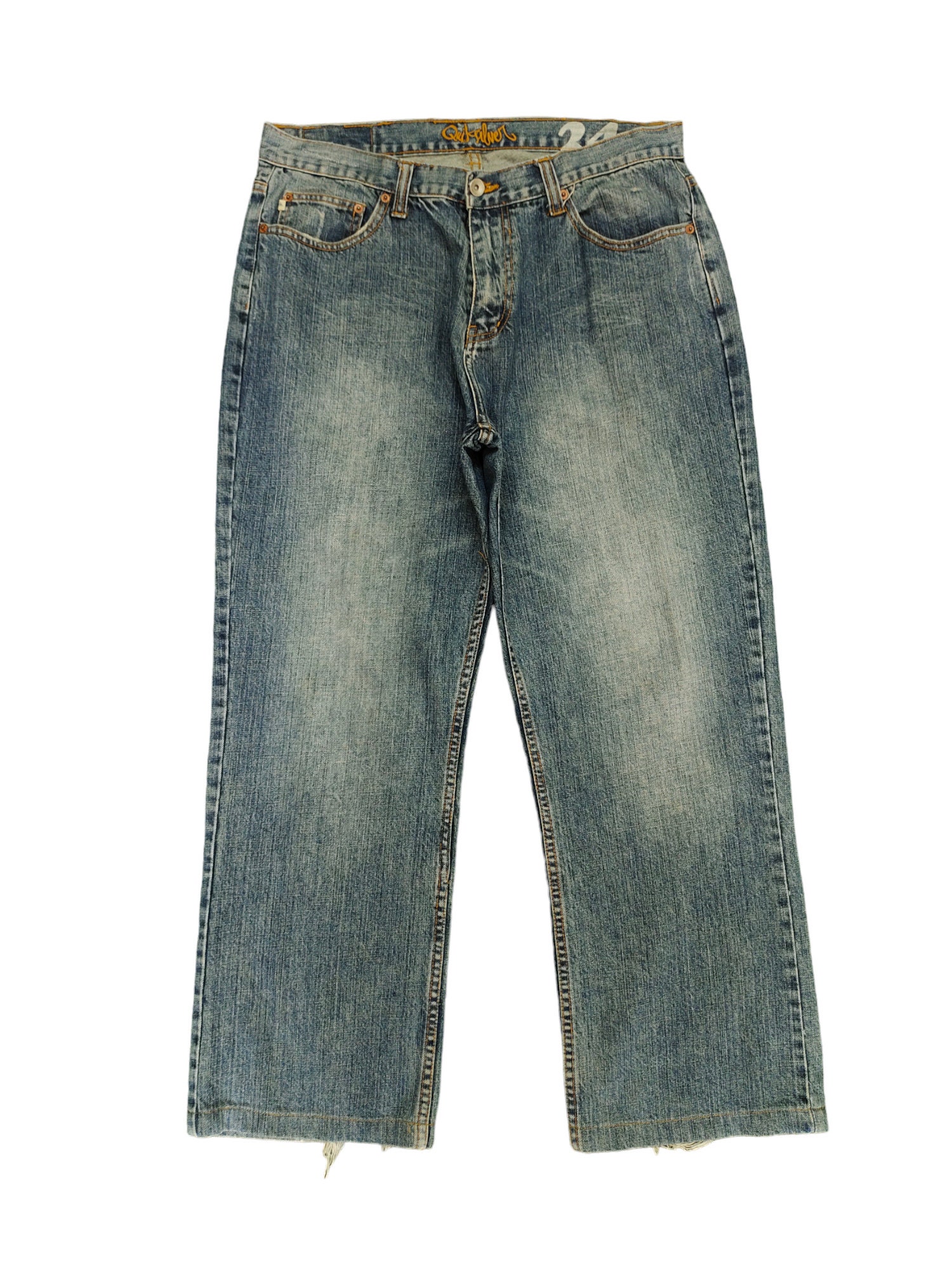 【2plan】Rick smudging wide denim pants SMOKE SIGNATURE TROUSER DENIM – Ranch Dress'n