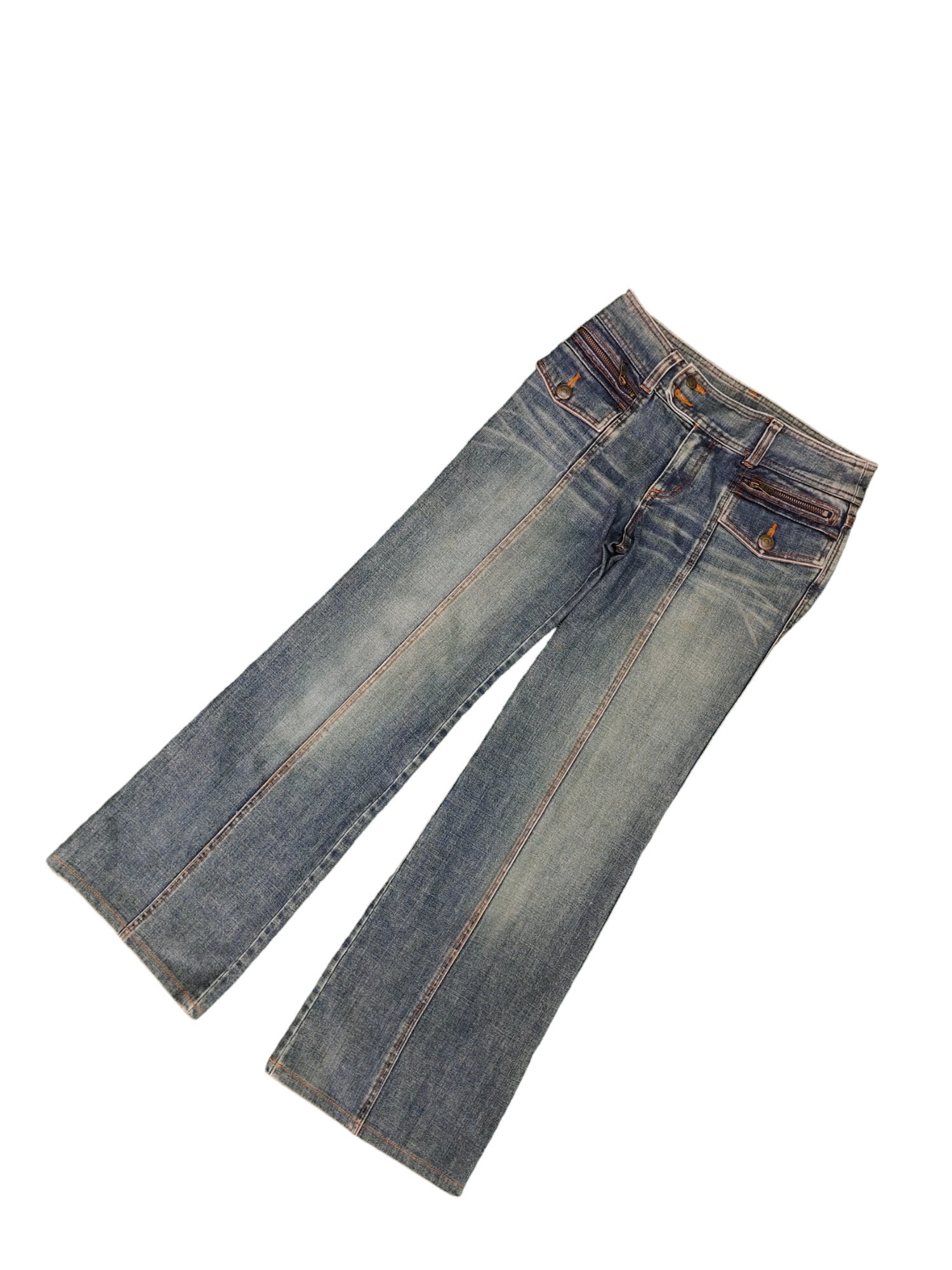[GLOWNY] WESTERN FLARE JEANS ★大人気★ MUSINSA | GLOWNY WESTERN FLARE JEANS (VINTAGE BLUE)
