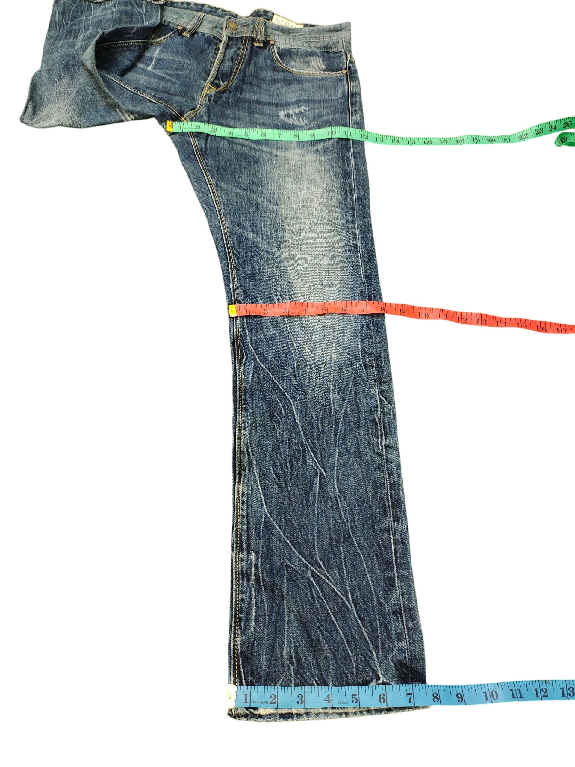 Vintage Diesel Faded Denim Jeans: Y2K Clawmark Distress, Made in