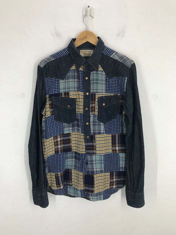 Vintage URBAN RESEARCH & DICO Patchwork Flannel Denim Shirt | Etsy