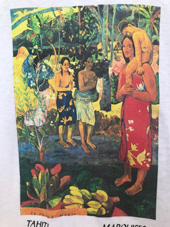 ヴィンテージ】アートTシャツポールゴーギャンartタヒチ ヴィンテージ】アートTシャツポールゴーギャンartタヒチ