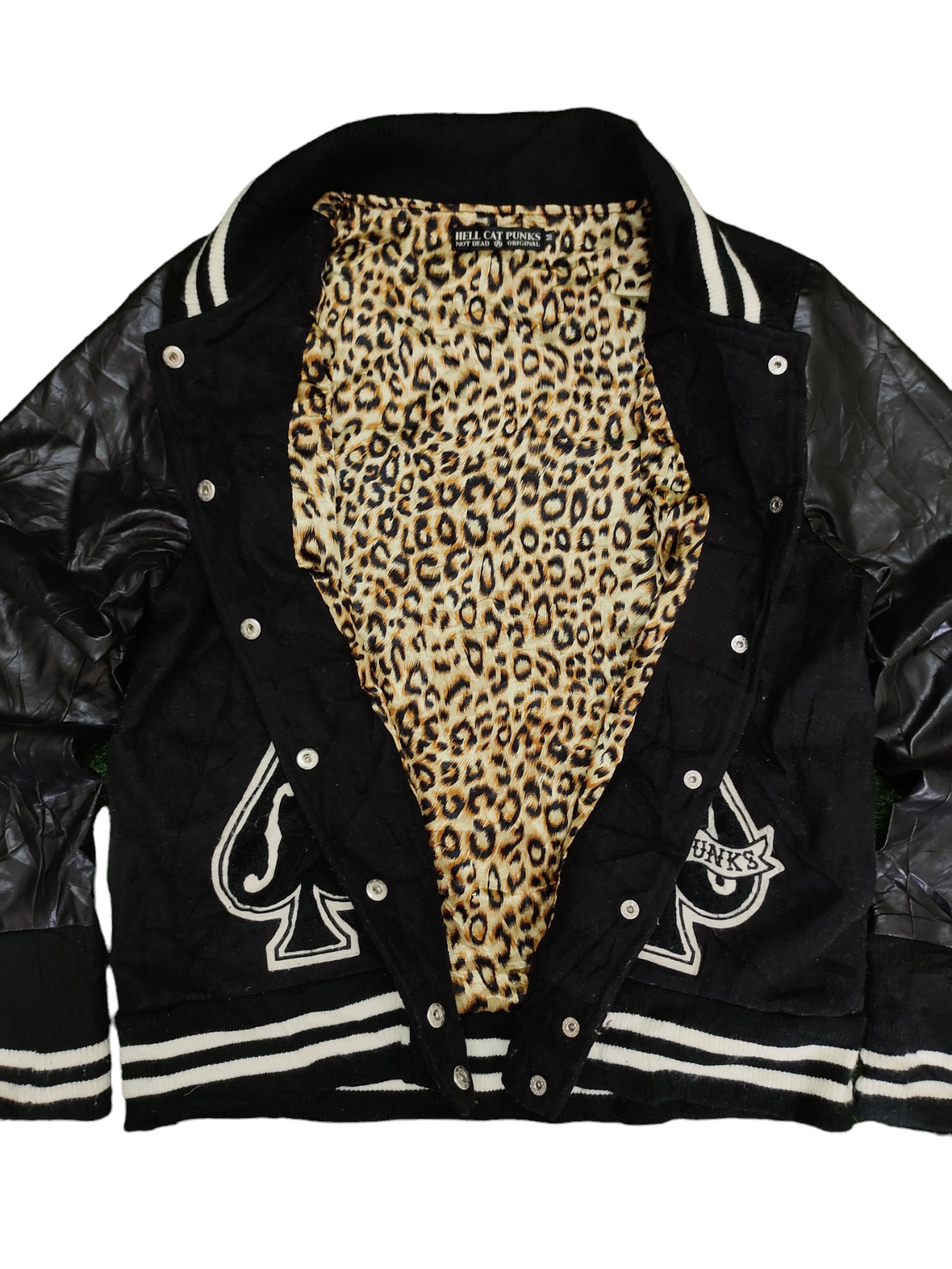 Vintage Hell Cat Punk Jacket: Leopard Cross Studded Seditionaries