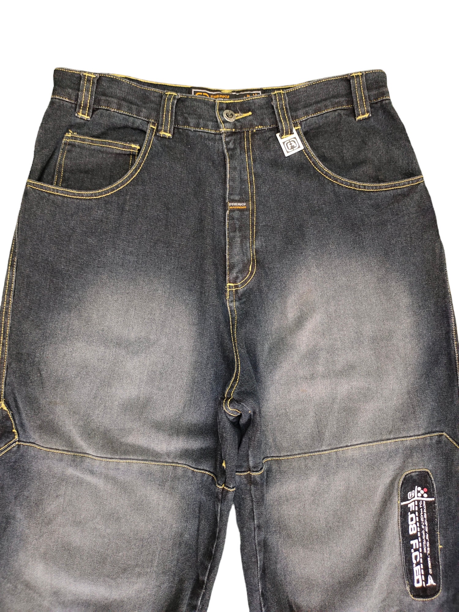 W33x28 Vintage Baggy Jeans Freaky Massive 808 Wide Leg Jeans W33x28 Vintage Baggy Jeans Freaky Massive 808 Wide Leg Jeans