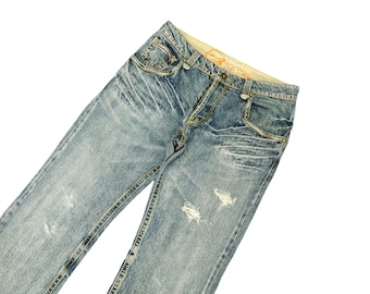 Vintage EZ By Zegna Distressed Denim Jeans Ermenegildo Zegna Denim Waist 31