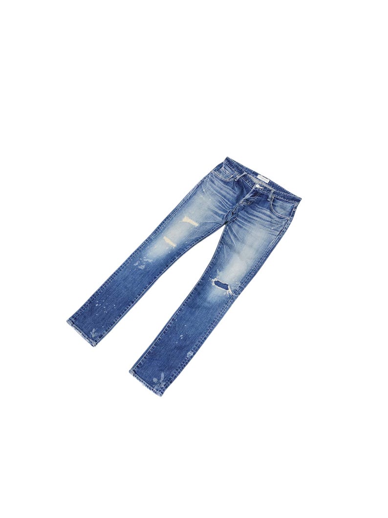 Vintage Vanquish Japan Clawmark Distress Faded Denim Jeans, Comme Des Garcons Undercover, Waist 34 image 1