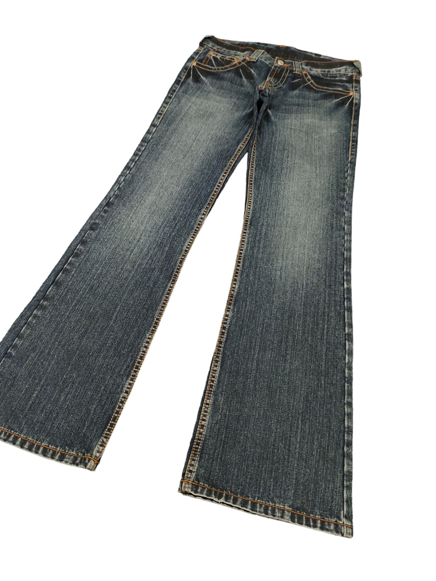 Y2K Waxed Flare Jeans, Faded Boot Cut (waist 30) - Etsy