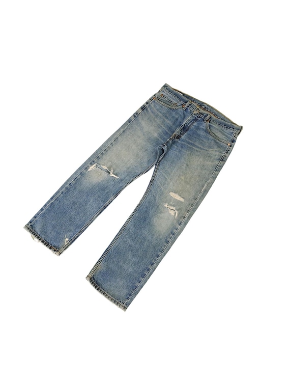 W37x29 Vintage Y2k Levis 505 Distress Faded Sand Wash Denim Jeans