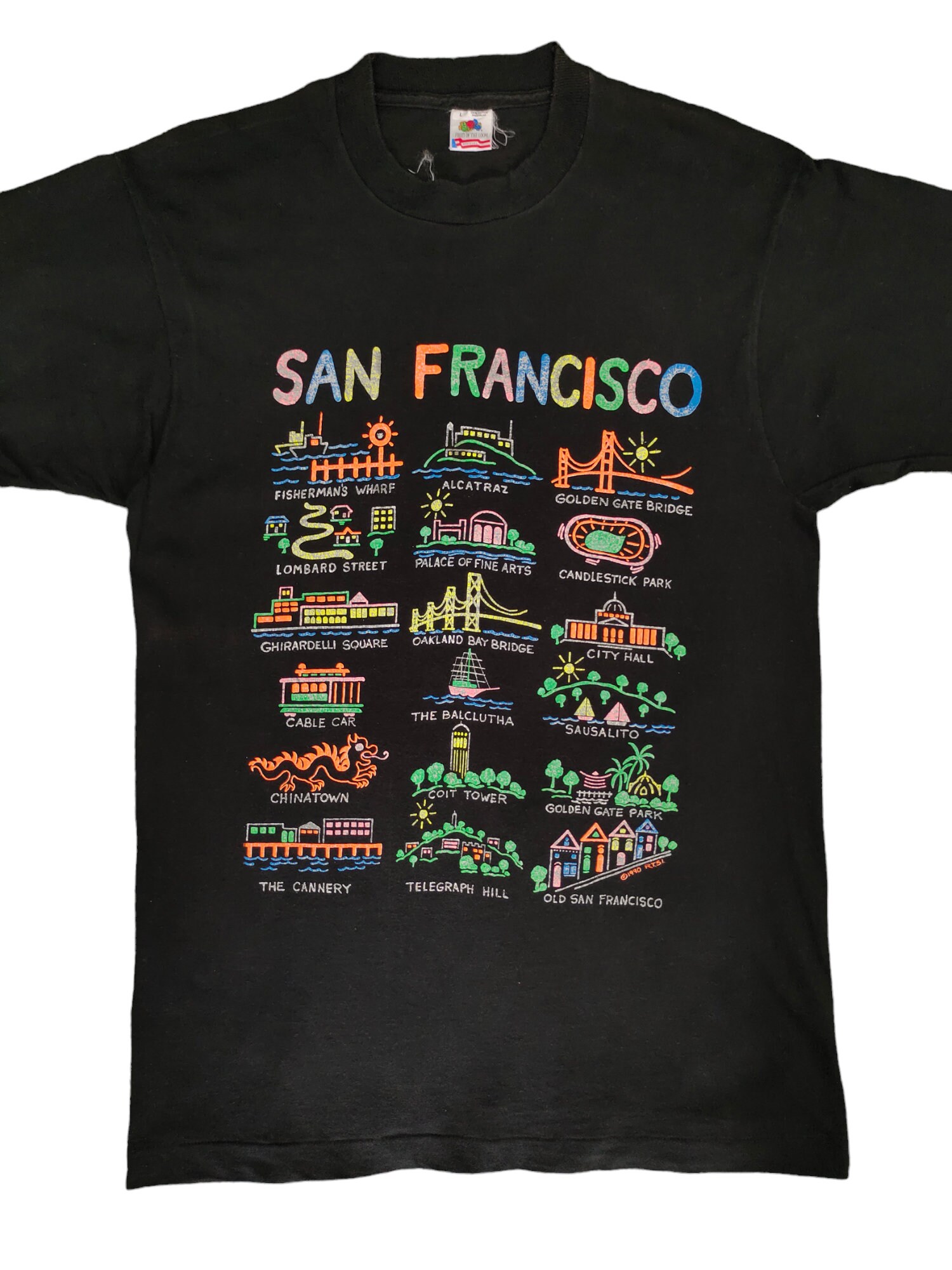 Vintage 90s San Francisco Landmarks T-shirt - Fruit of the Loom