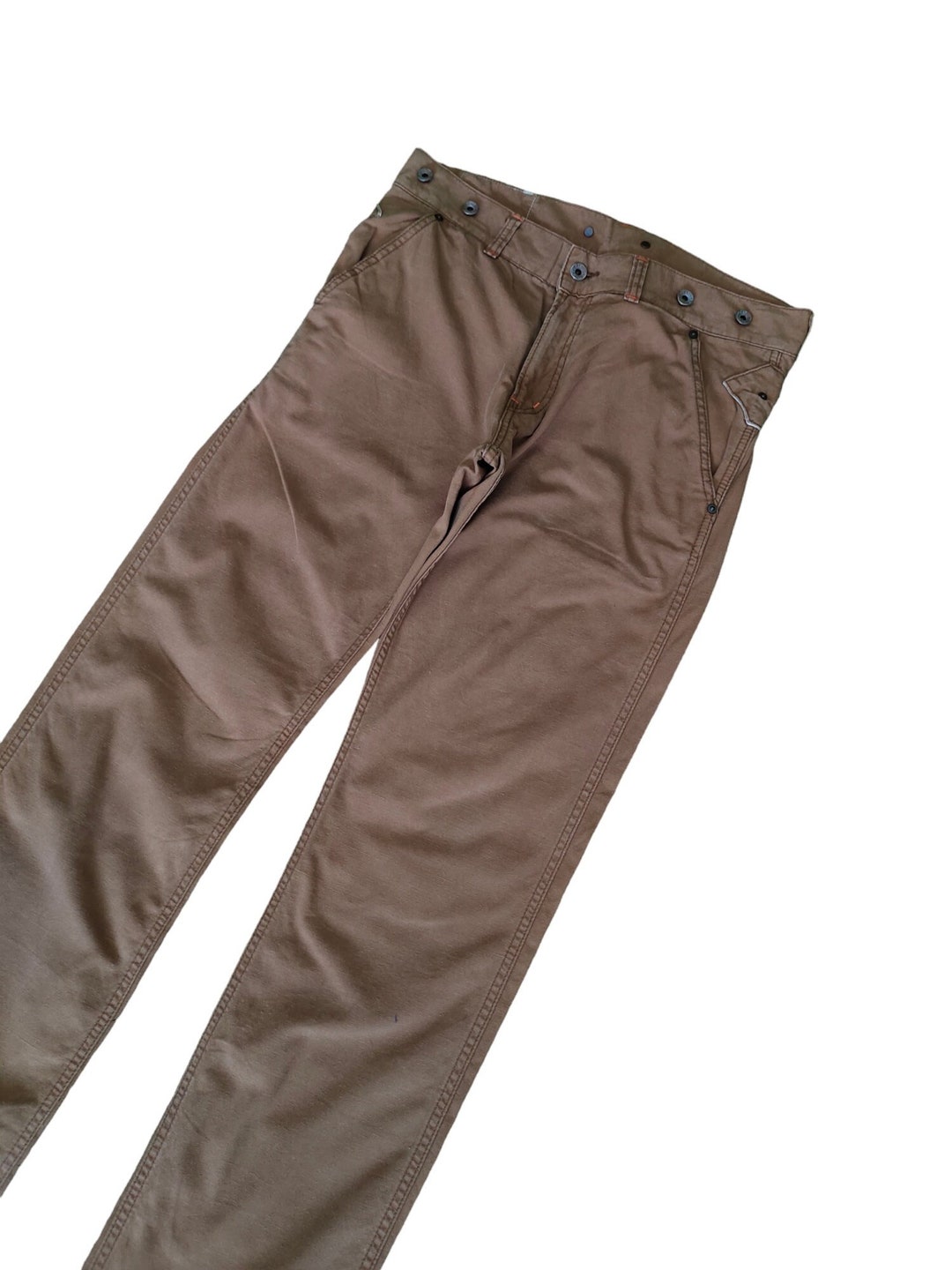 Vintage Johnbull Workwear Pants - Buckle Back Cotton Trousers (W34