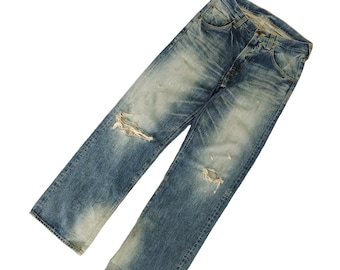 Vintage Victim Japan Distressed Denim Jeans Undercover Style Streetwear Japanese Brand Kapital Yohji Yamamoto Comme Des Garcon Waist 31