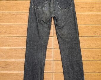 W29x34 Vintage 90s Levi's 501 Made in Usa Super Black Denim Jeans