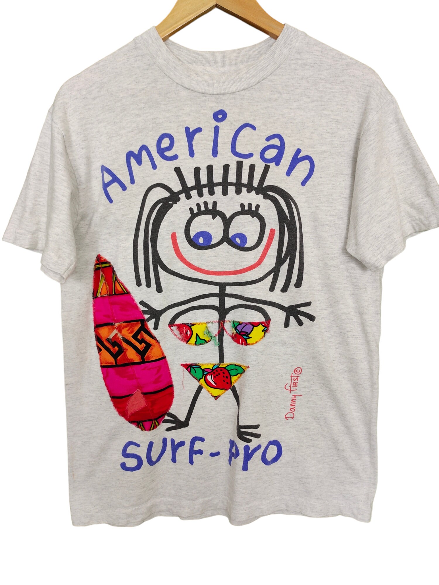 Vintage 90s Danny First Surf-pro T-shirt - Art Tee Size M - Etsy