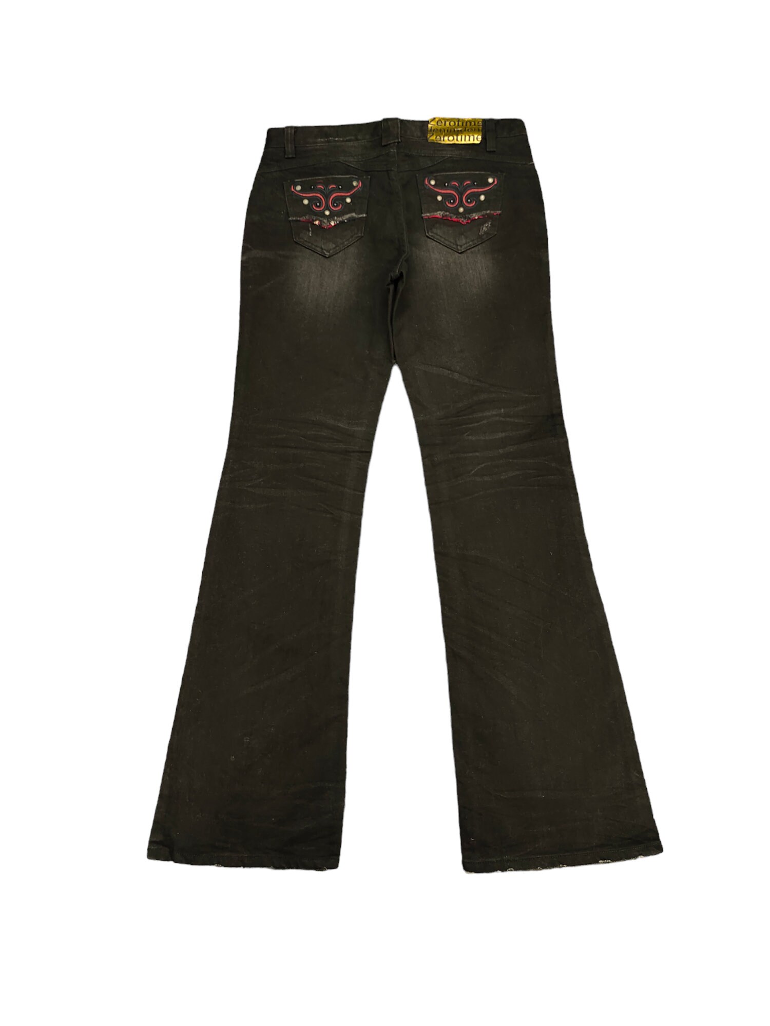 Zero Time Flare Jeans: Clawmark Denim Bootcut, Low Rise Y2K