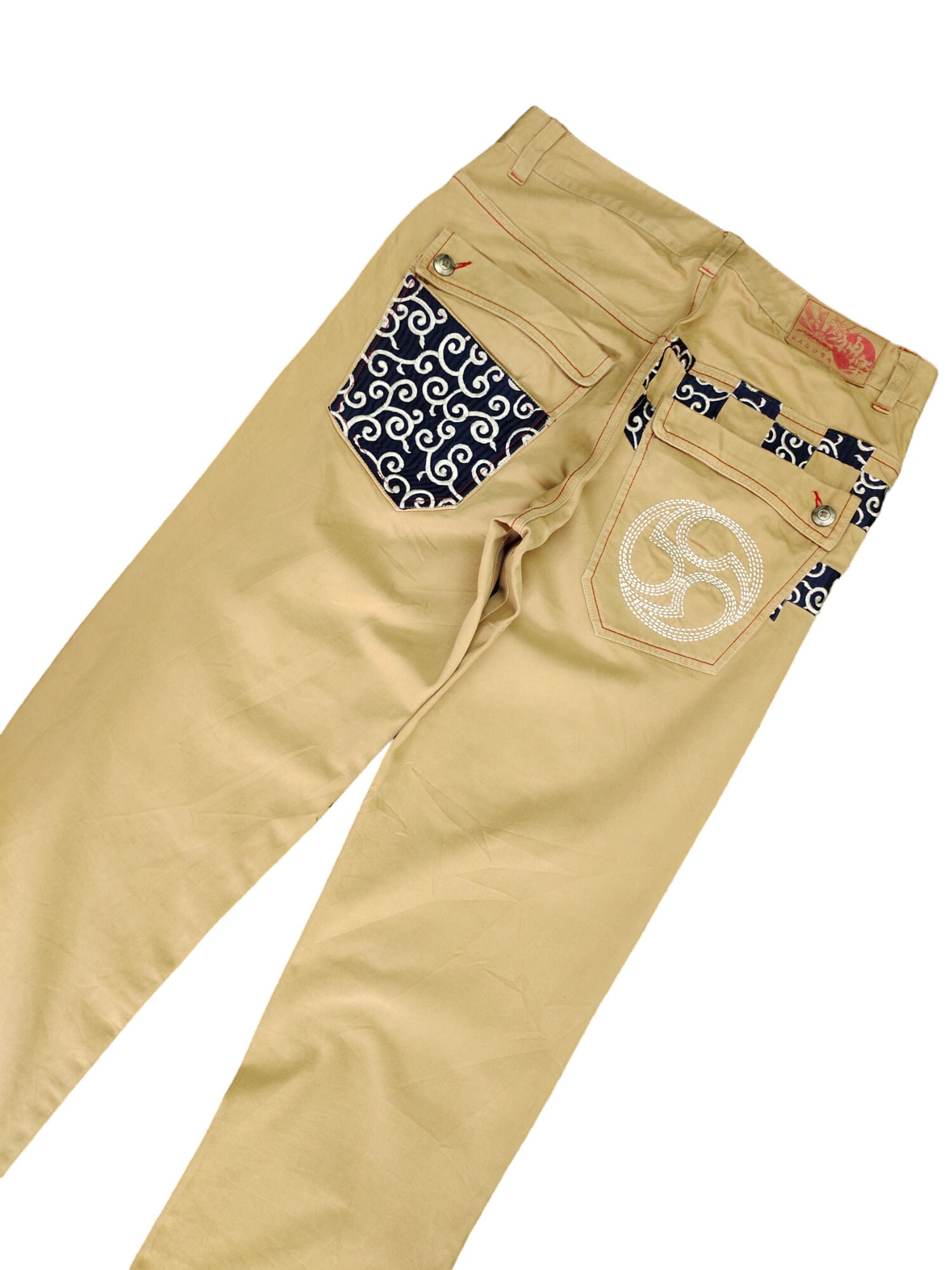 W35x29.5 Baggy Jeans Kagura Sukajan Embroidered Wide Leg