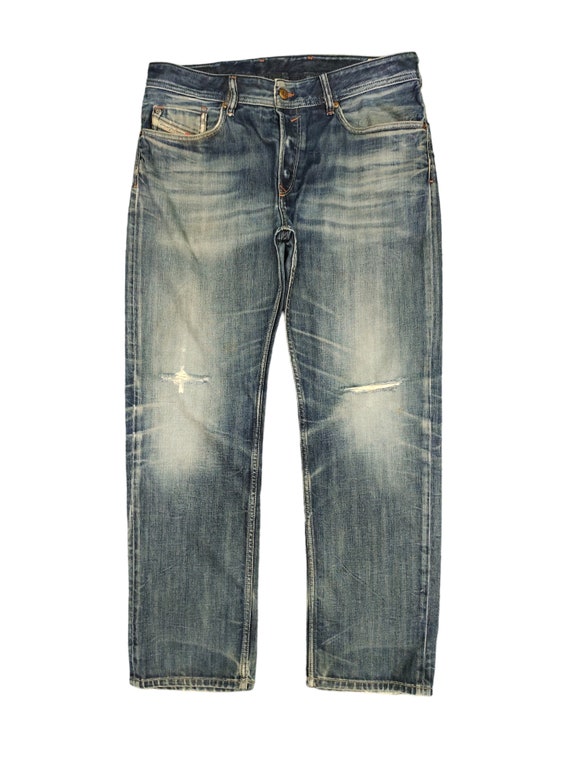 W34x29 Vintage Y2k Diesel Waykee Distress Faded Denim Pants
