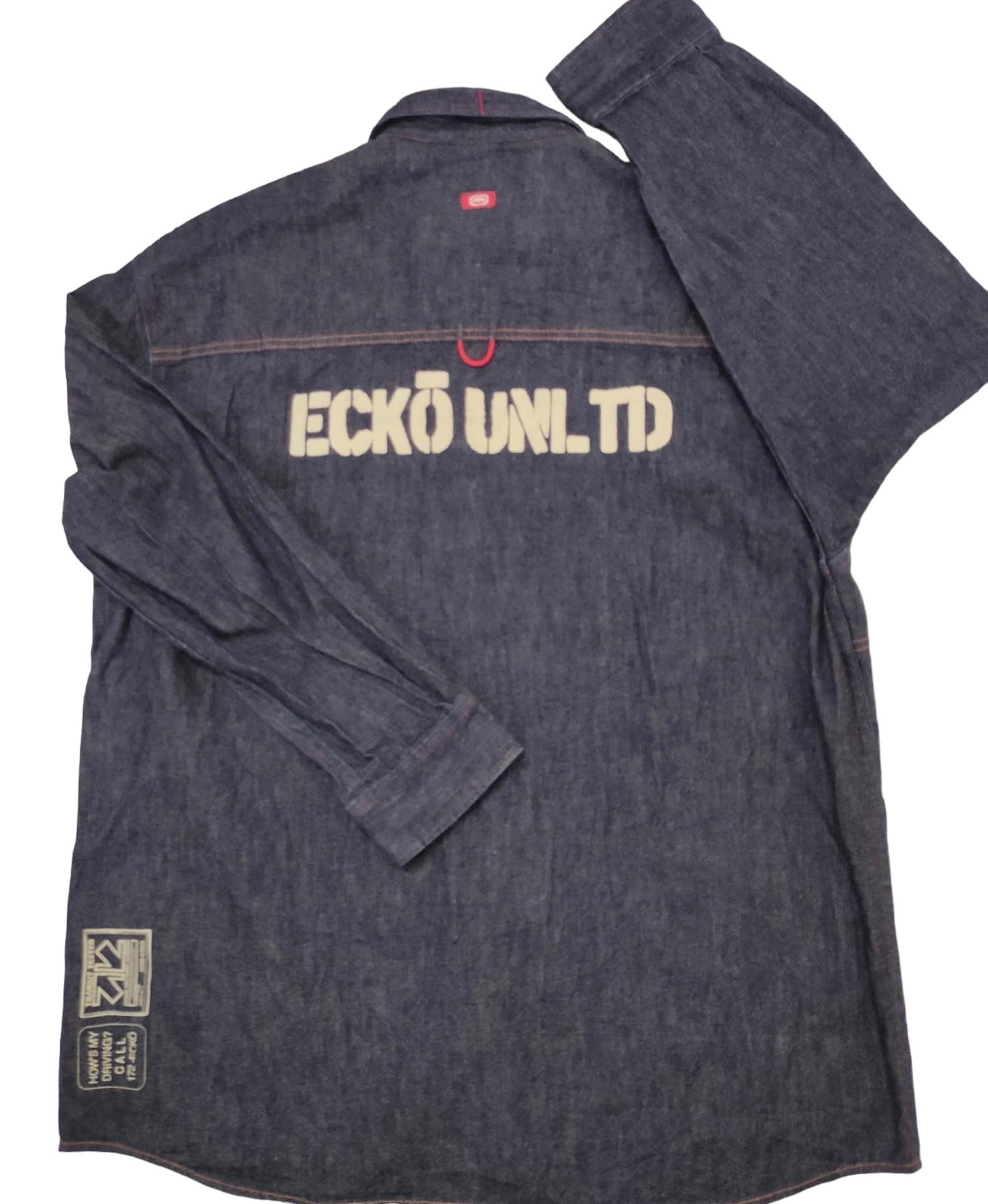 Vintage Ecko Unltd Baggy Denim Jacket Y2k Streetwear Marc Ecko Pelle Pelle Jnco Dogtown Size Large