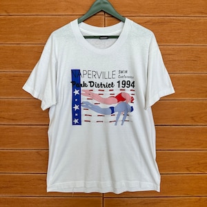 Vintage 90s Naperville Swim Conference Park District 1994 T-Shirt / Win 32 Developers Conference Fall 1994 Tokyo Japan / Size L