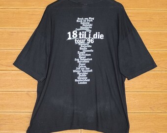 Vintage 90s Bryan Adams Tour T-shirt: 18 Til I Die, Size XL - Etsy