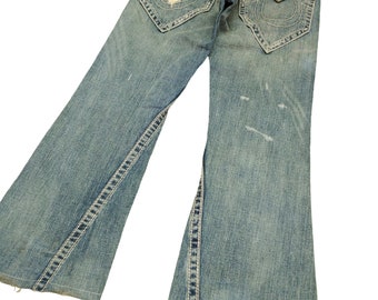 True Religion Flare Jeans: Frankie Big T, Distressed Boot