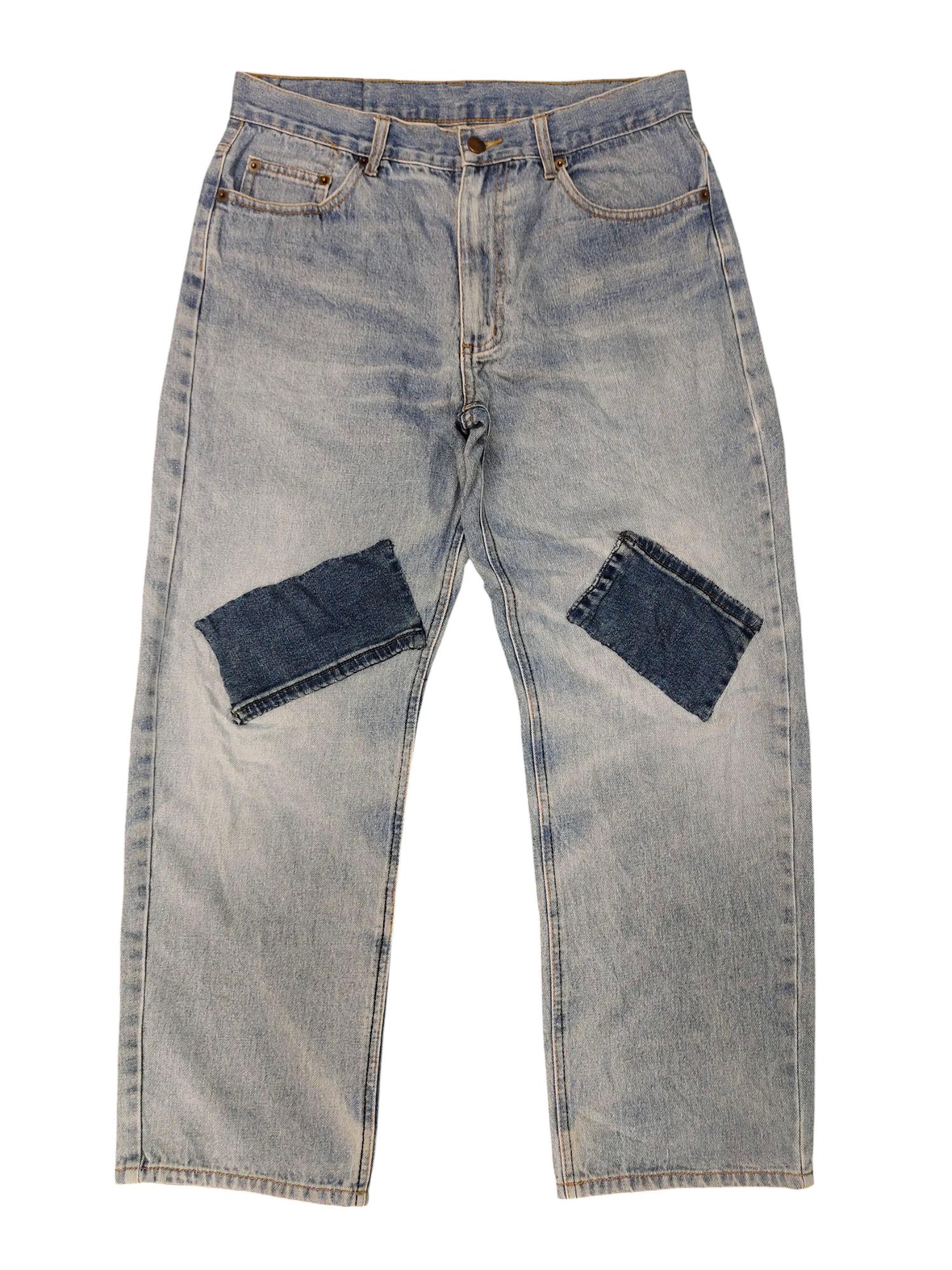 Oh Seven Clawmark Patchwork Denim Jeans, Faded Wash (waist 32) - Etsy