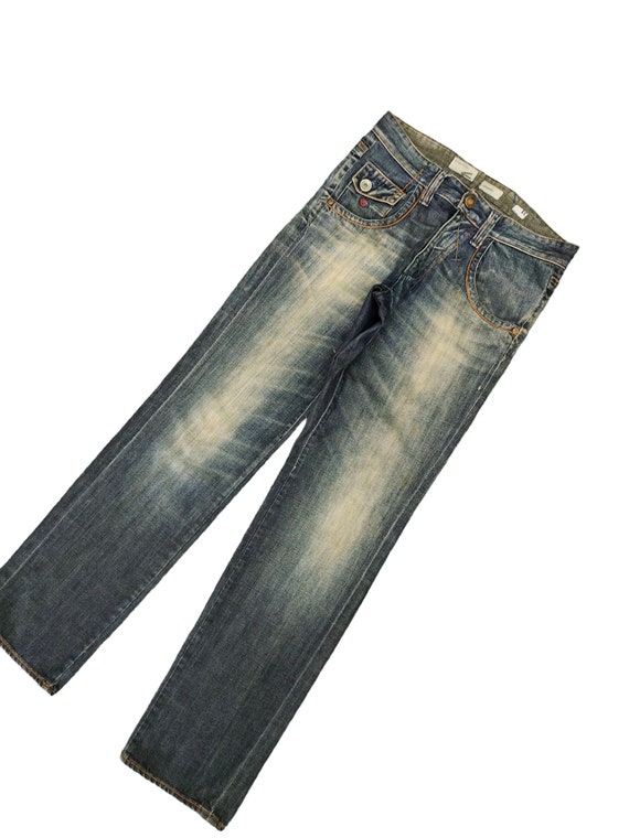Vintage Energie Faded Denim Jeans - Y2K Streetwear - Made in Italy